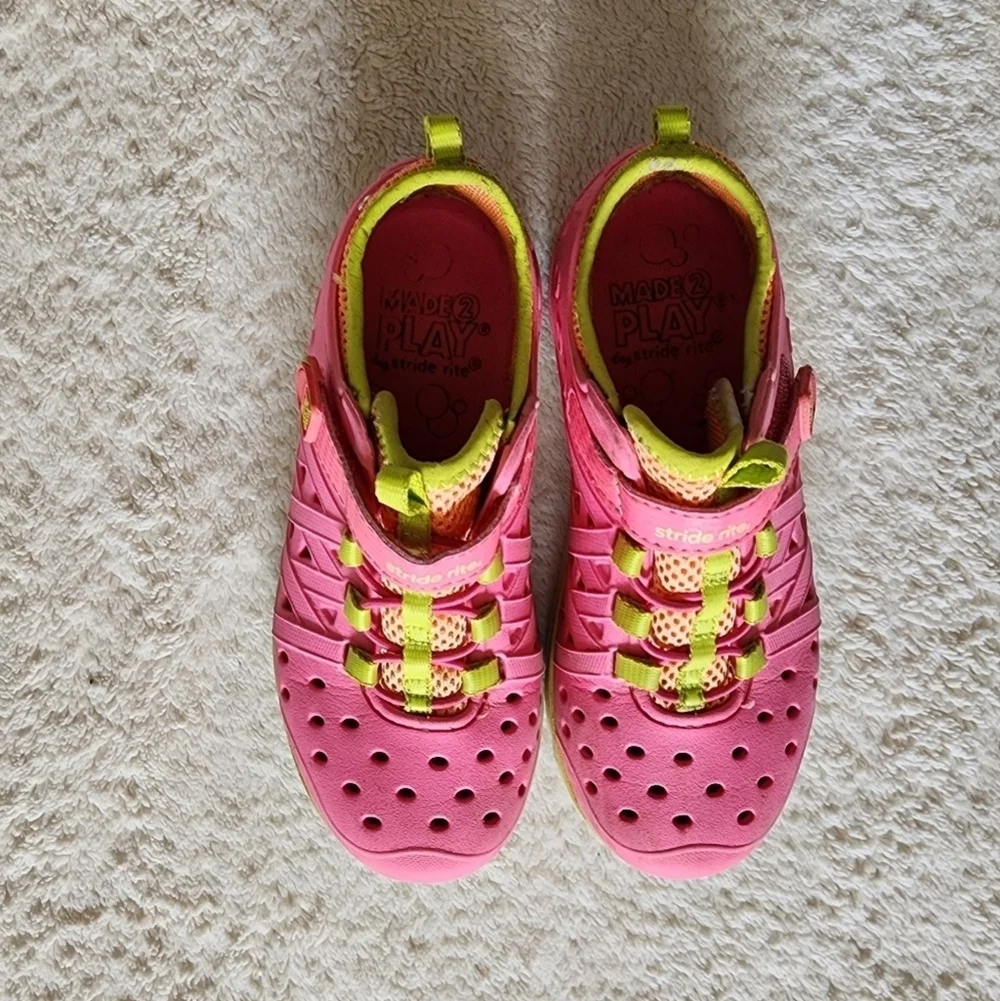 Stride Rite Pink and Green Kids Water Shoes